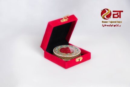 ظرف زعفران مخمل با ظرف خاتم