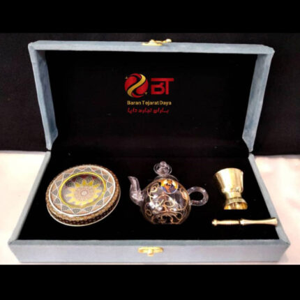 جعبه تک خاتم یک تا سه مثقالی با قوری و هاون