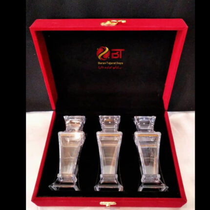 جعبه مخمل سه ظرف شیشه ای یک مثقالی زعفران