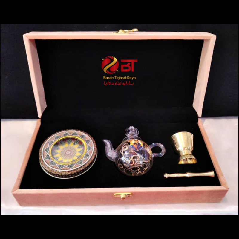 مخمل-تک-خاتم-با-قوری-و-هاون